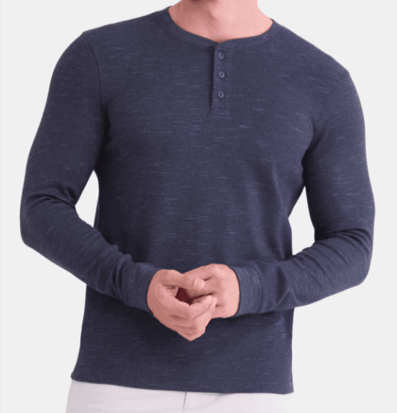 George Men's Long-Sleeve Slub Thermal Henley Shirt Walmart