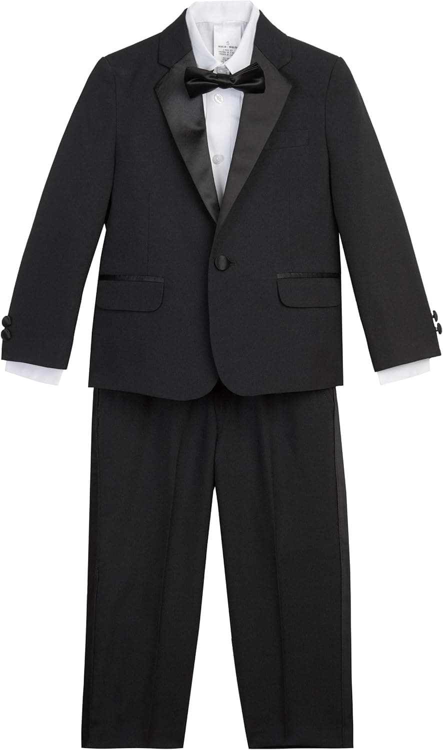 Nautica Toddler Boy's Tuxedo Set with Jacket, Pant, Shirt, and Bow Tie Suit, Black Tuxedo, 2T