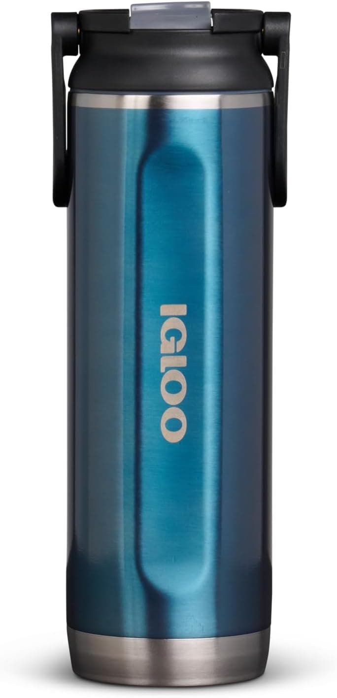 Igloo 20 oz Stainless Steel Sport Sipper Bottle in Modern Blue