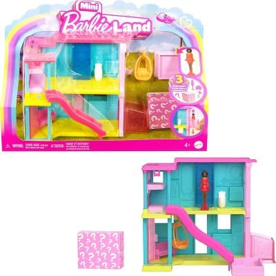 Barbie 1.5" Mini Land Doll House 2 with Funiture & Accessories