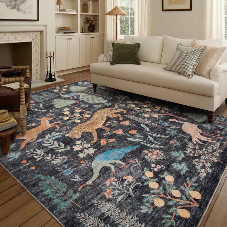 Jungle Animal Nonslip Rug, 5' x 7' for $54
