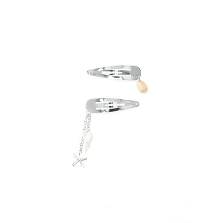 No Boundaries Snap Clip with Charms, 2-Piece Set, Ivory
