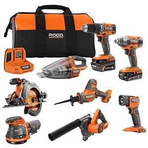 RIDGID 18V 8-Tool Combo Kit with Batteries and Bag for $299 at Target