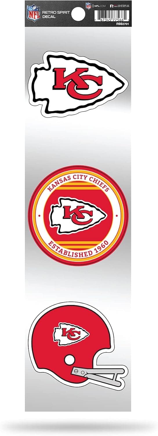 Vintage-Inspired Chiefs Decal Set - Bring NFL Spirit Home