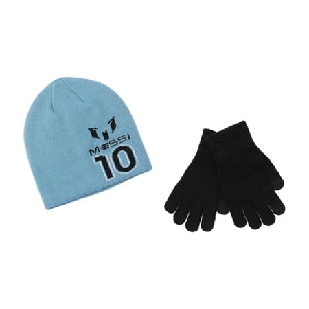 Messi Boy's Beanie Hat and Glove Set, 2-Piece, One Size Fits Most in the Age Group 4-10