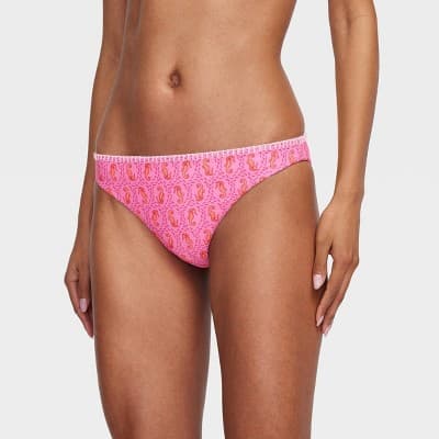 Women's Seahorse/Multi Stripe Reversible Bikini Bottom Pink - Roller Rabbit x Target XL