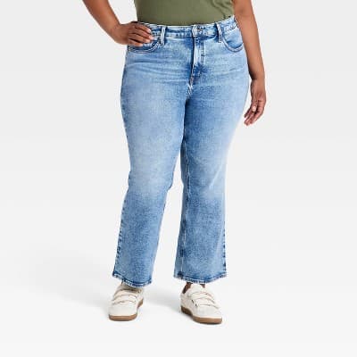 Women's High-Rise Kick Flare Jeans - Ava & Viv™ Vintage Light Wash 28