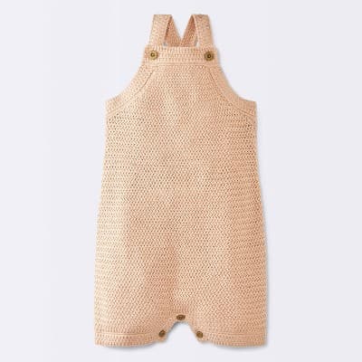 Baby Boys' Sweater Sleeveless Romper - Cloud Island™ Beige 12M