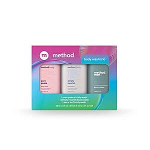 3-Piece Method Body Wash Travel Size Gift Set for $7.10