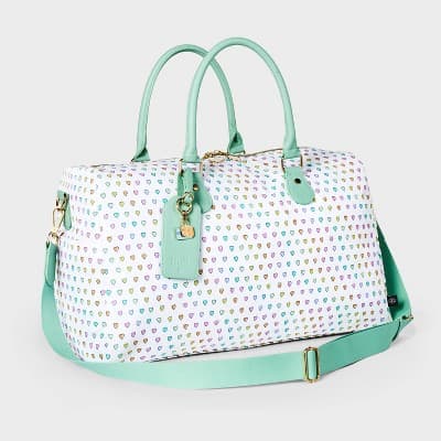 Disco Hearts Wave Softside Duffel Bag White/Teal - Roller Rabbit x Target