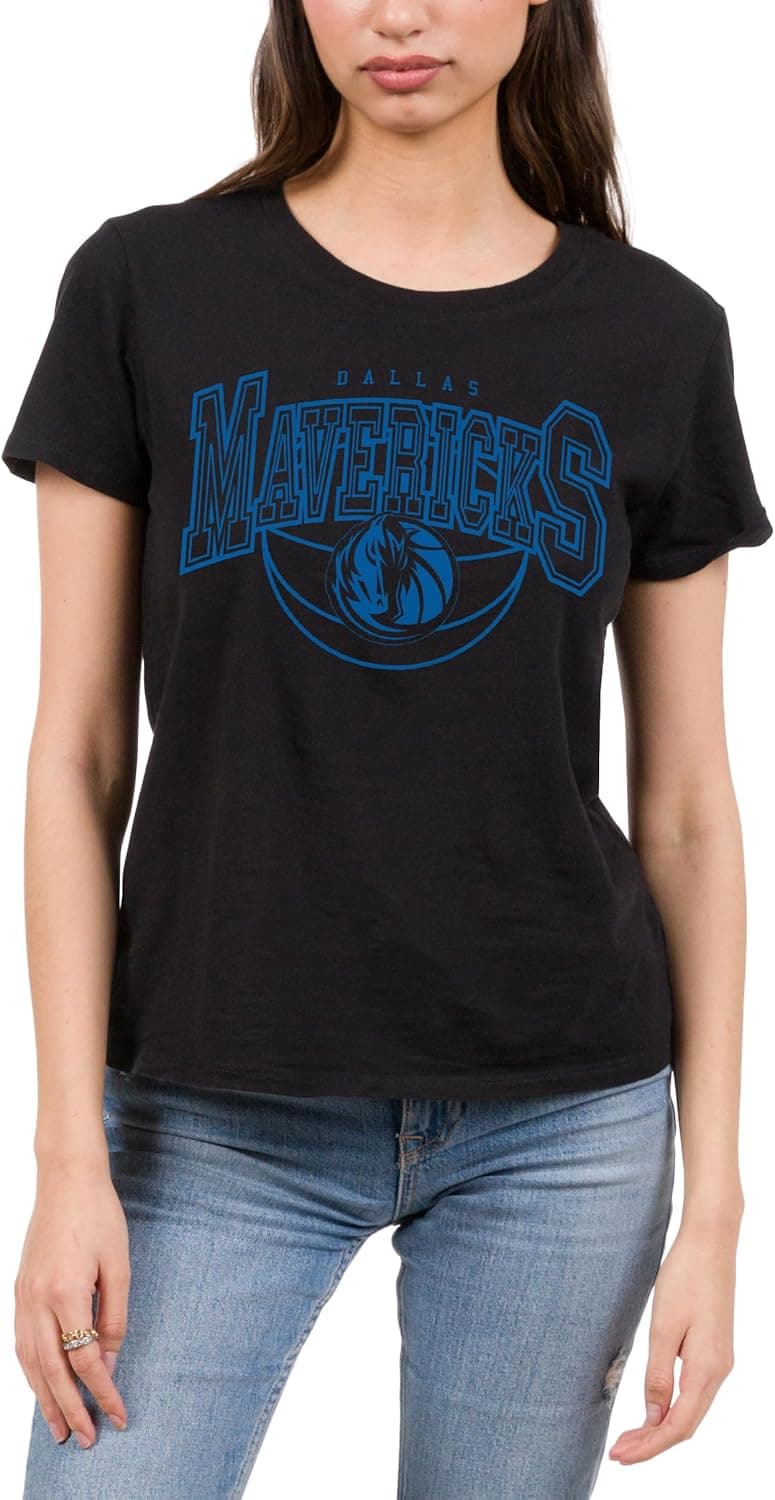 Officially Licensed Women's NBA Tee - Mavericks Monochrome