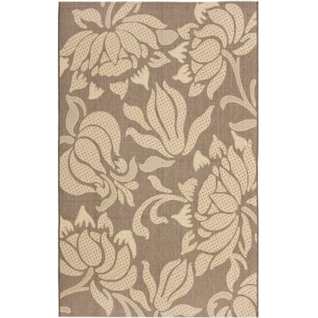 Safavieh Courtyard Bogdan Floral Indoor/Outdoor Area Rug, Light Chocolate/Cream, 5'3" x 7'7"