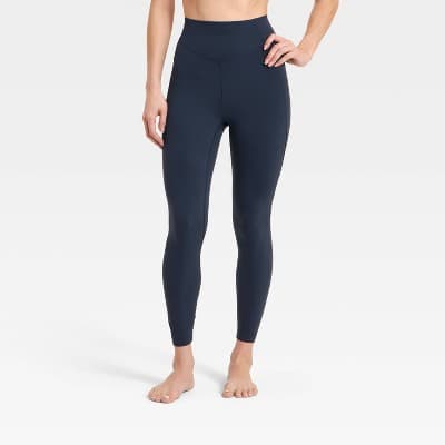 Women's Everyday Soft Ultra High Rise Mesh 7/8 Leggings - All In Motion™ Navy Blue S