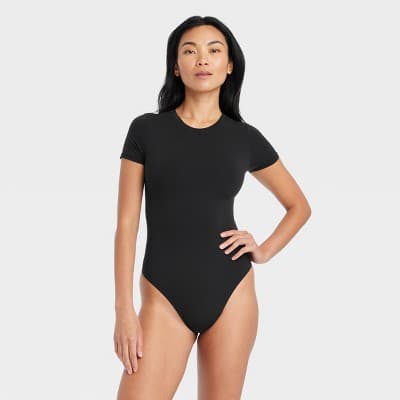 Women's Luxury Collection 4-Way Stretch Short Sleeve Bodysuit - Auden™ Black L