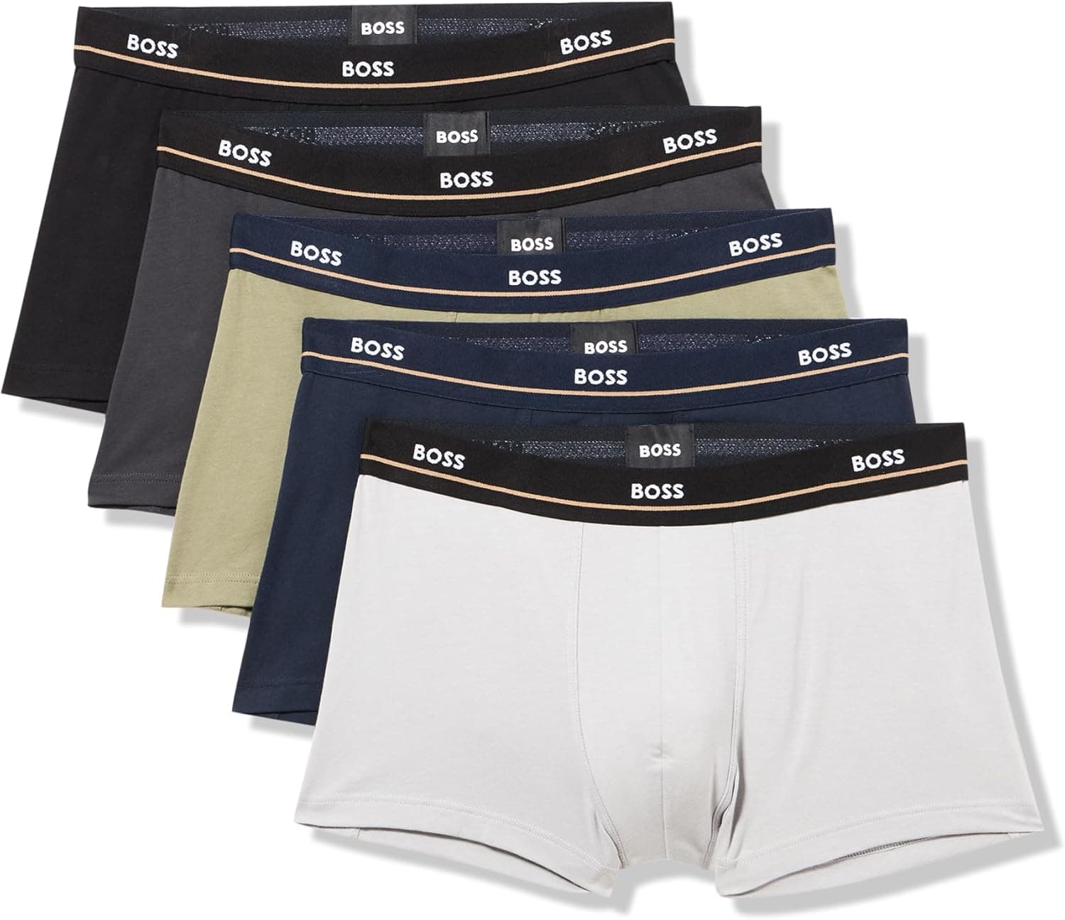 Amazon Essentials 5-Pack Bold Logo Cotton Trunks