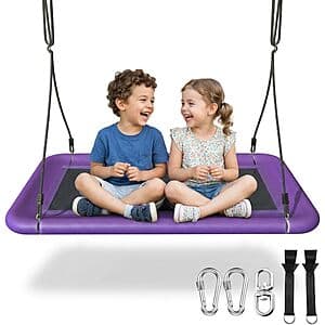 60" x 32" Everyfun Waterproof Rectangle Platform Tree Swing (Purple) $42 + Free S&H