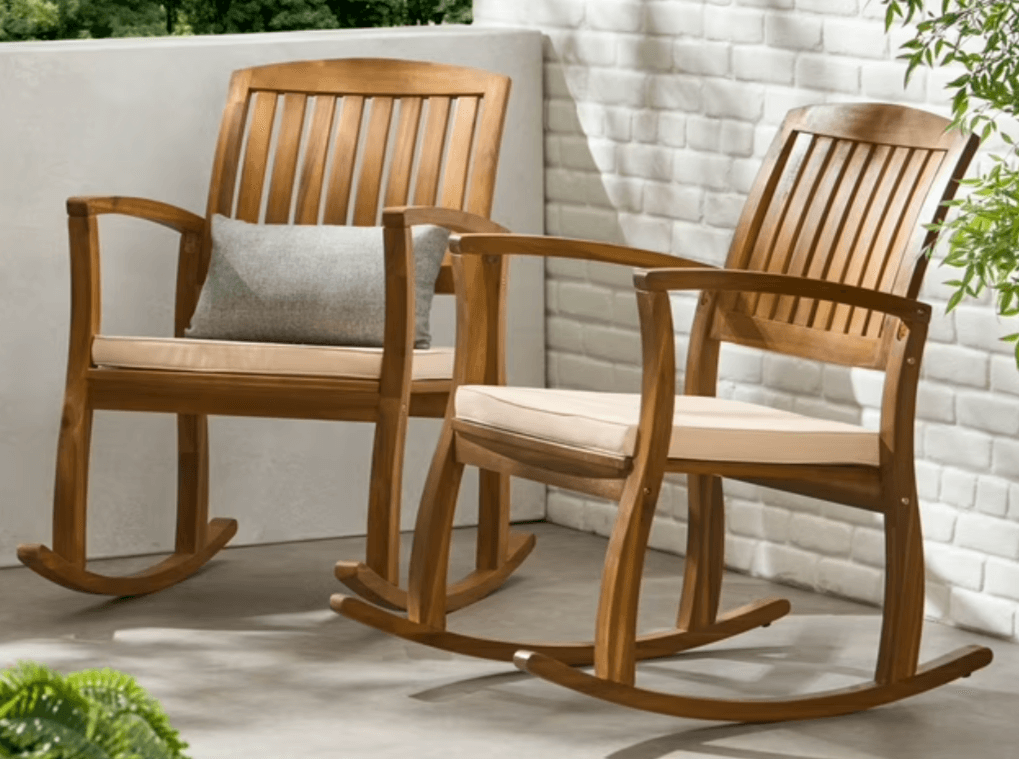 Set-of-2 Noble House Dewitt Outdoor Rocking Chair w/ Cushions Walmart