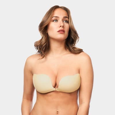 Maidenform Women's Adhesive Clip Bra - Nude B: Seamless Polyester & Elastane, Knit Construction, Opaque, Bra Accessory