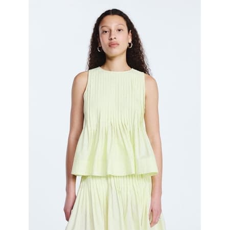 Free Assembly Women's Sleeveless Pintuck Peplum Top, Sizes XS-XXL