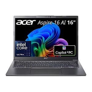 Acer Aspire Copilot+ Touch: 16" 1200p 120 Hz, Ultra 9 288V, 32GB RAM, 1TB SSD $900 + Free S&H