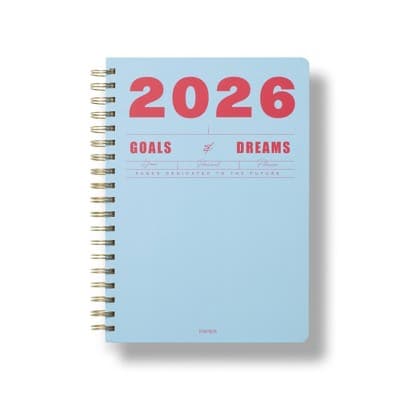 PAPIER 7"x9.875" 2026 Calendar Year Planner Spiral Goals and Dreams