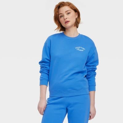 Women's Crewneck Pullover Sweatshirt Light Aqua - Roller Rabbit x Target XXS