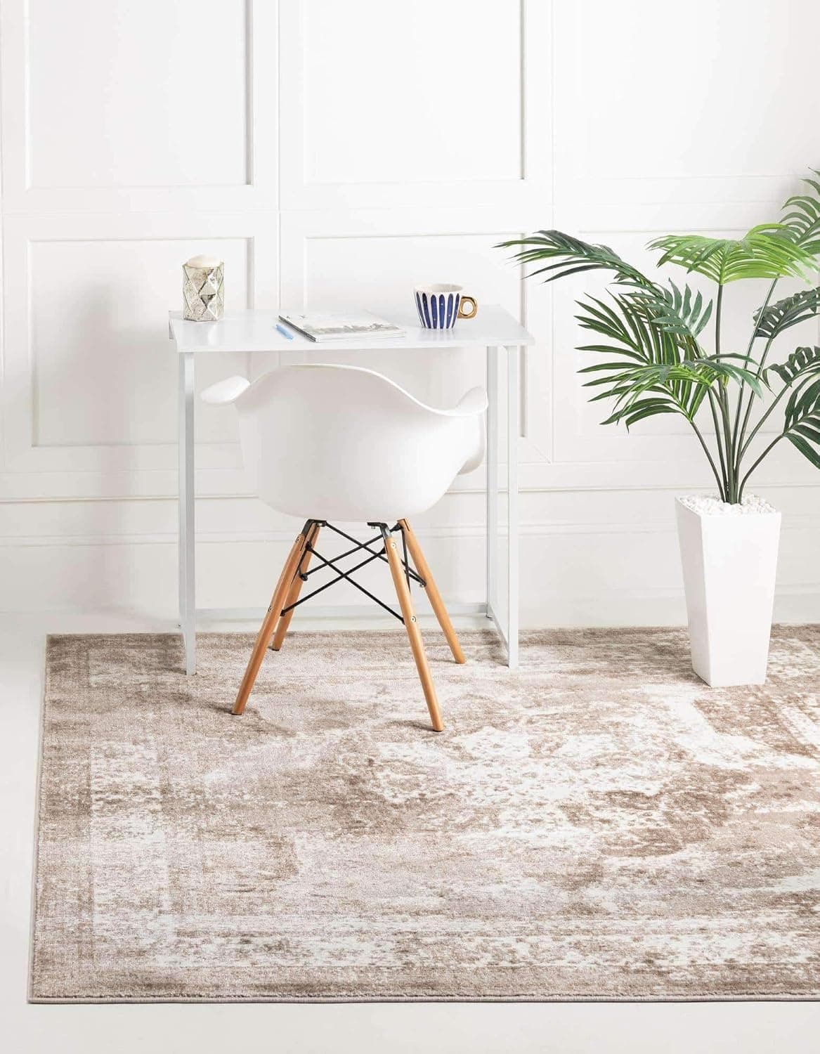 Unique Loom Area Rug - Salle Garnier (3' 3" Square, Beige/Ivory)