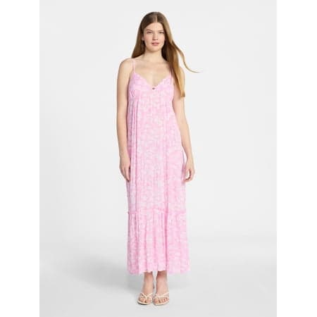 No Boundaries Sleeveless Tiered Maxi Dress, Women's XXS-XXL