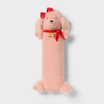 Poodle Kids' Long Weighted Plush Throw Pillow Peach - Pillowfort™
