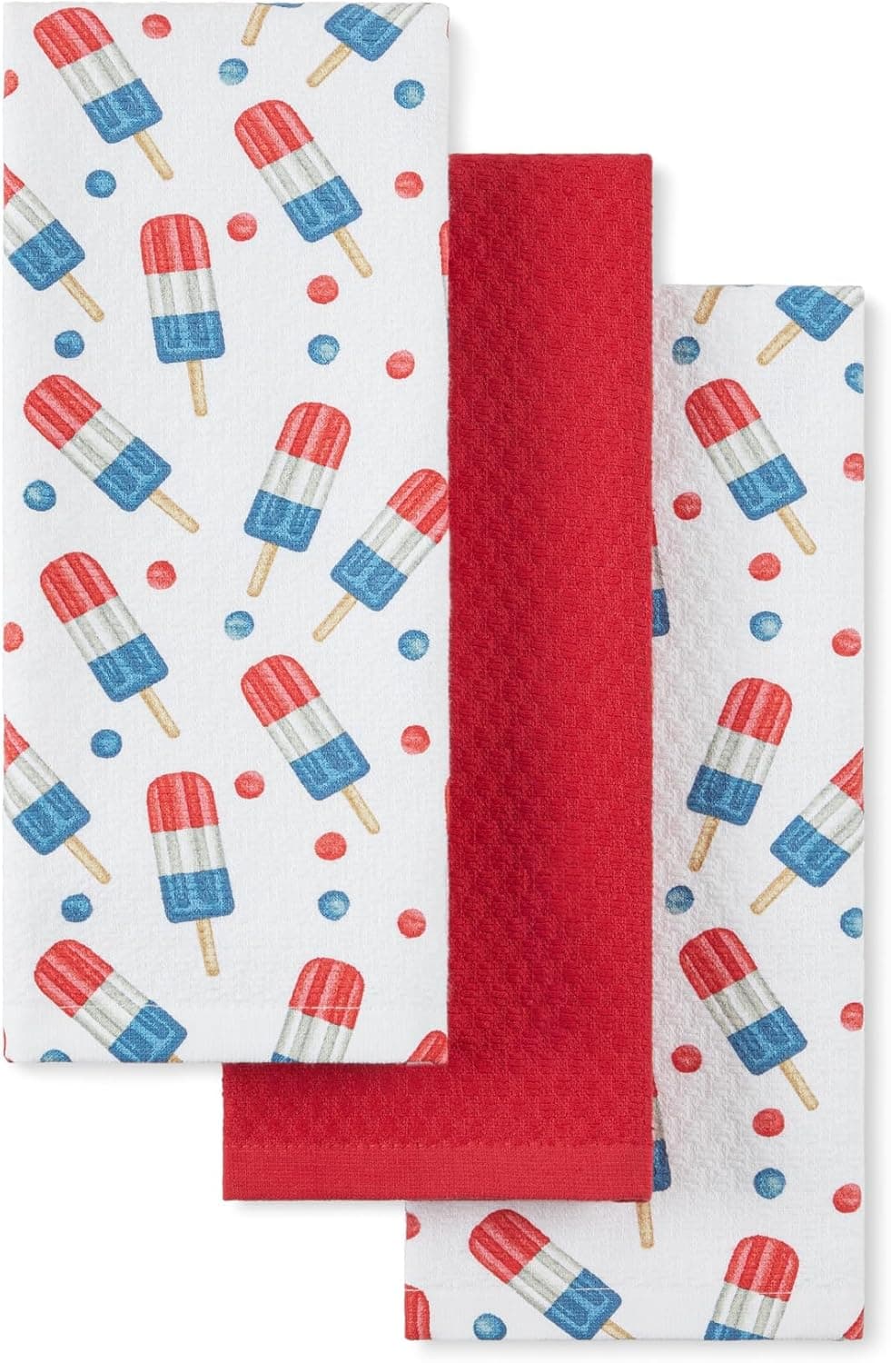 Patriotic Kitchen Towels: Absorbent Cotton in Red, White & Blue
