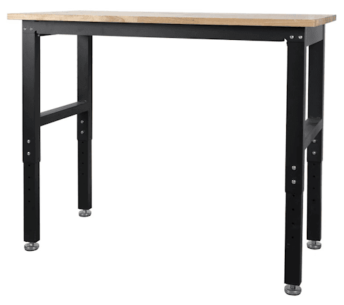 WorkPro 48" Adjustable-Height Heavy Duty Steel Frame Workbench w/ Wood Top