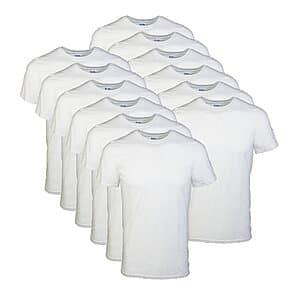 Gildan Men's Crew Cotton T-Shirts (12-Pack, White, Small)