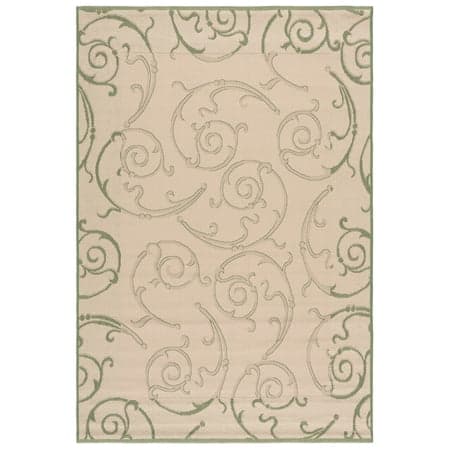 Safavieh Courtyard Daniel Oriental Indoor/Outdoor Area Rug, Natural/Olive, 5'3" x 7'7"