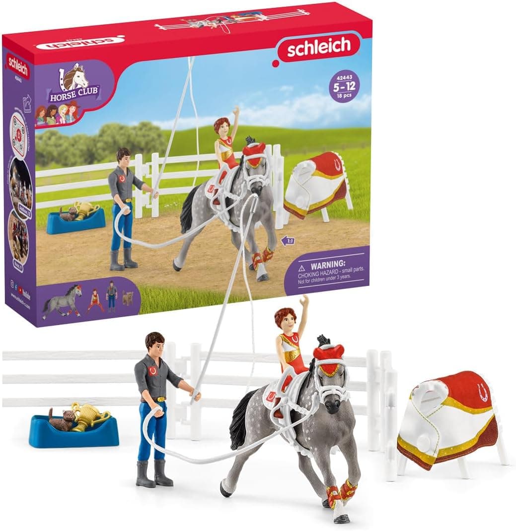 Schleich Horse Club Mia's Vaulting Set - Fun 18-Piece Playset