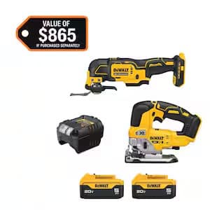 DeWalt 20V Cordless Combo Kit with 5Ah Batteries and Charger