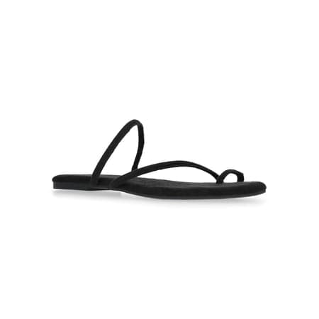 Time and Tru Women's Faux Suede Barely There Toe Loop Sandals