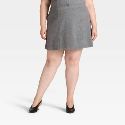 Women's Brushed Mini Skirt - A New Day™ Gray XXL