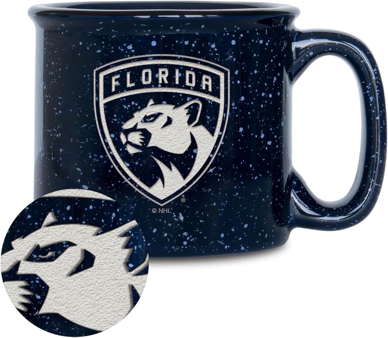 Elevate Game Day with NHL Panthers Navy Speckle Campfire Mug