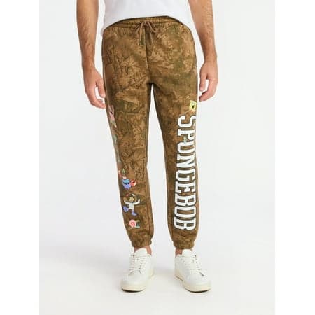 SpongeBob SquarePants Men's & Big Men's Graphic Fleece Sweatpants, Sizes S-3XL