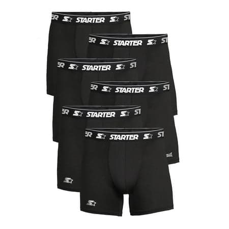 Starter Men’s and Big Men’s Active Performance Boxer Briefs, 6-Pack, Sizes S-5X