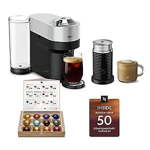 Nespresso Vertuo Pop+ Deluxe with Frother and 50-Ct Coffee Voucher