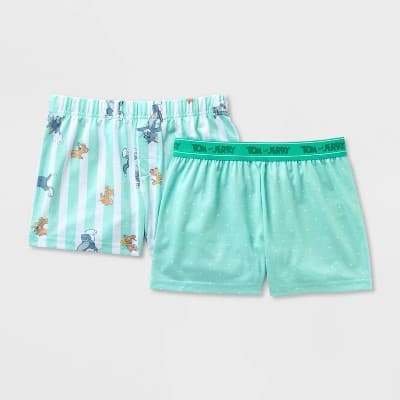 Girls' Warner Bros. Tom and Jerry 2pk Pajama Shorts - Green L