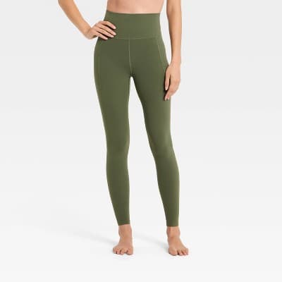 Women's Everyday Soft Ultra High-Rise Pocketed Leggings - All In Motion™ Dark Moss Green M