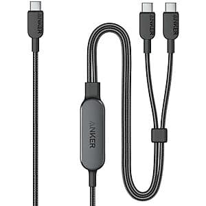 Anker 2-in-1 USB-C to 2x USB-C 140W Max Fast Charging Cable: 6-ft $16, 4-ft $15