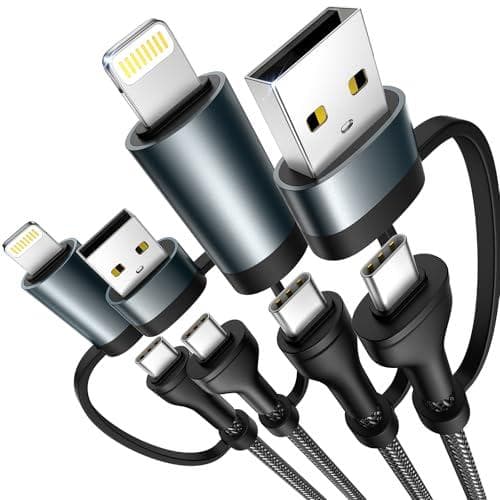 4-in-1 iPhone/USB-C Charging Cable (2-Pack) - 20% Off on Amazon