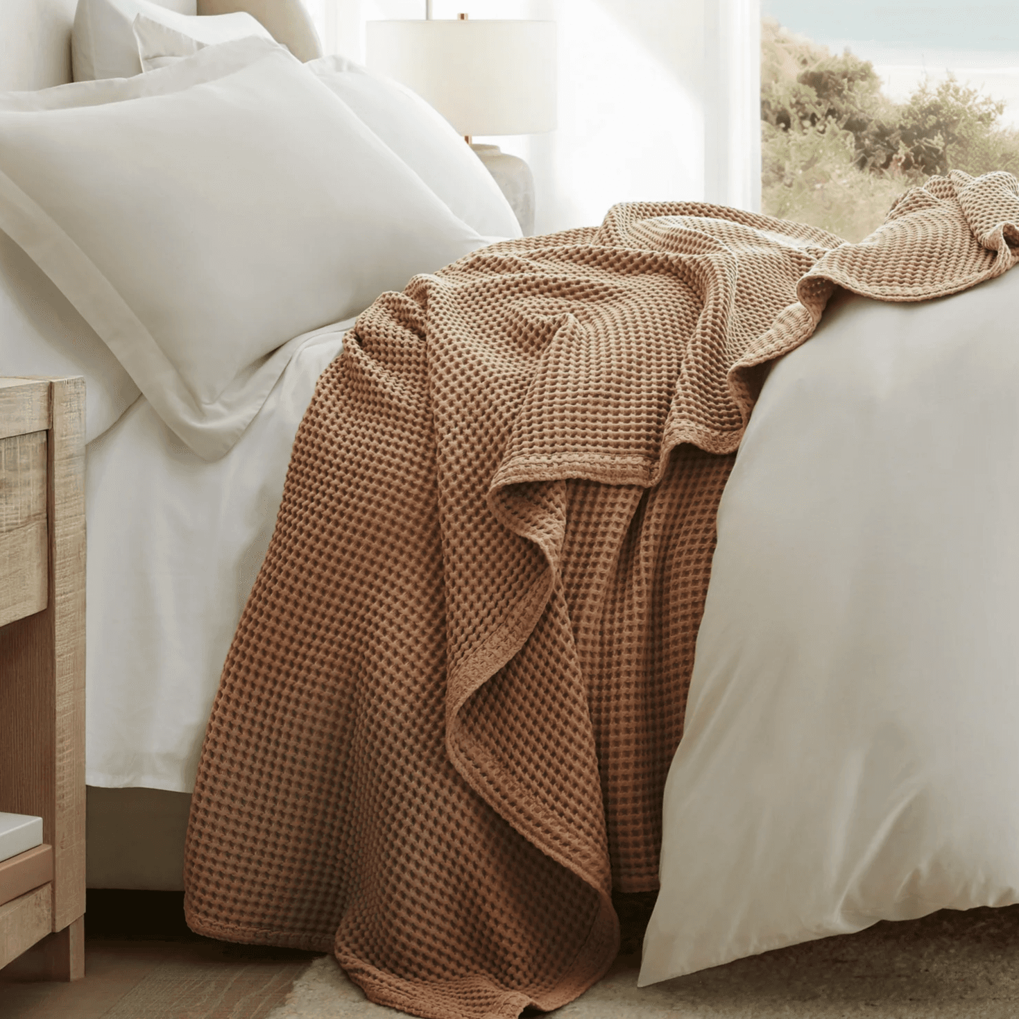 Cotton Waffle-Weave Blankets at 72% Off