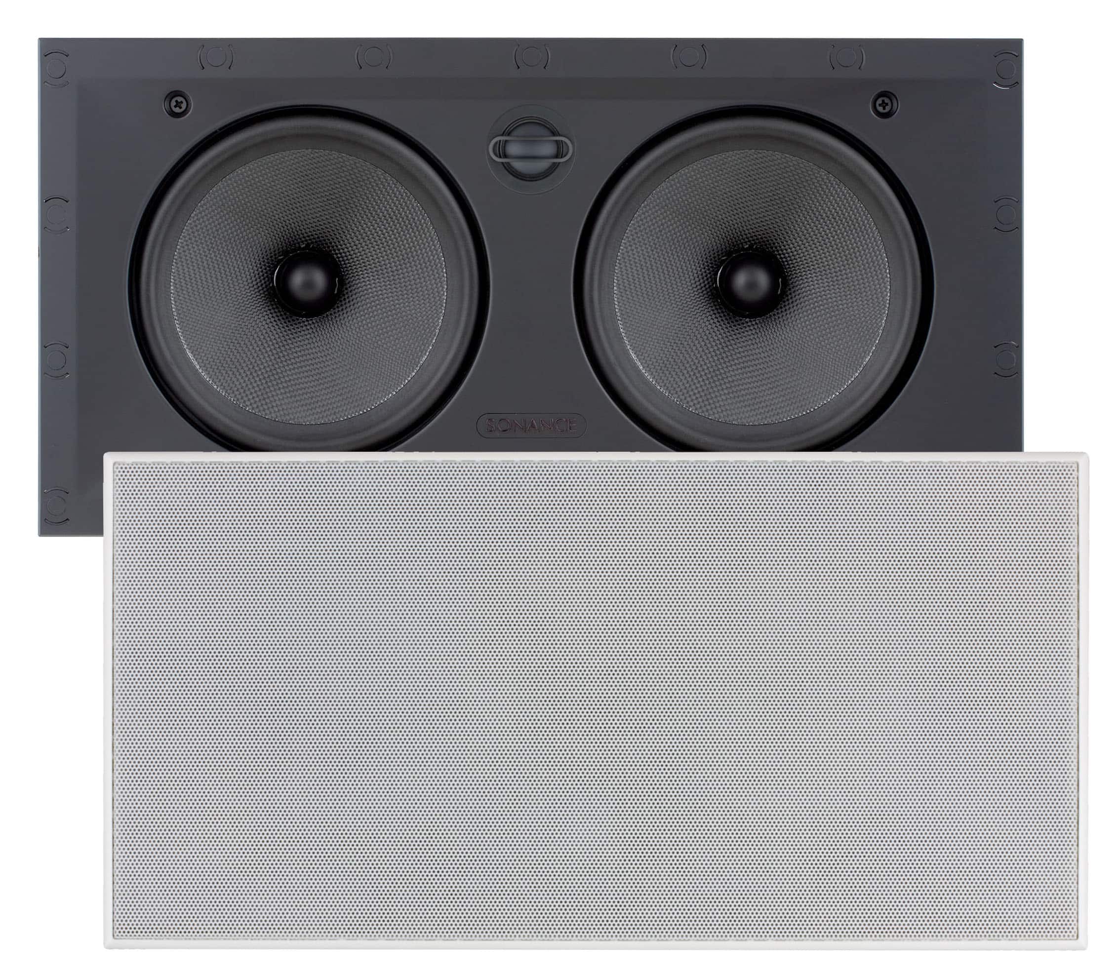Sonance - VP66 LCR SINGLE SPEAKER - Visual Performance 6-1/2" 2-Way In-Wall Rectangle LCR Speaker (Each) - Paintable White