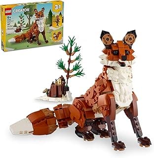 LEGO Creator 3 in 1 Forest Animals Red Fox Toys - Building Toys for Kids, Boys & Girls, Ages 9+ - Gift for Easter Baskets - 3 Building Options into Fox, Owl, or Squirrel - 31154