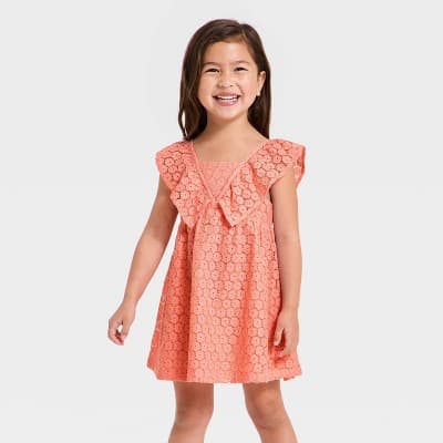 Toddler Girls' Easter Knitted Eyelet Dress - Cat & Jack™ Pink 18M