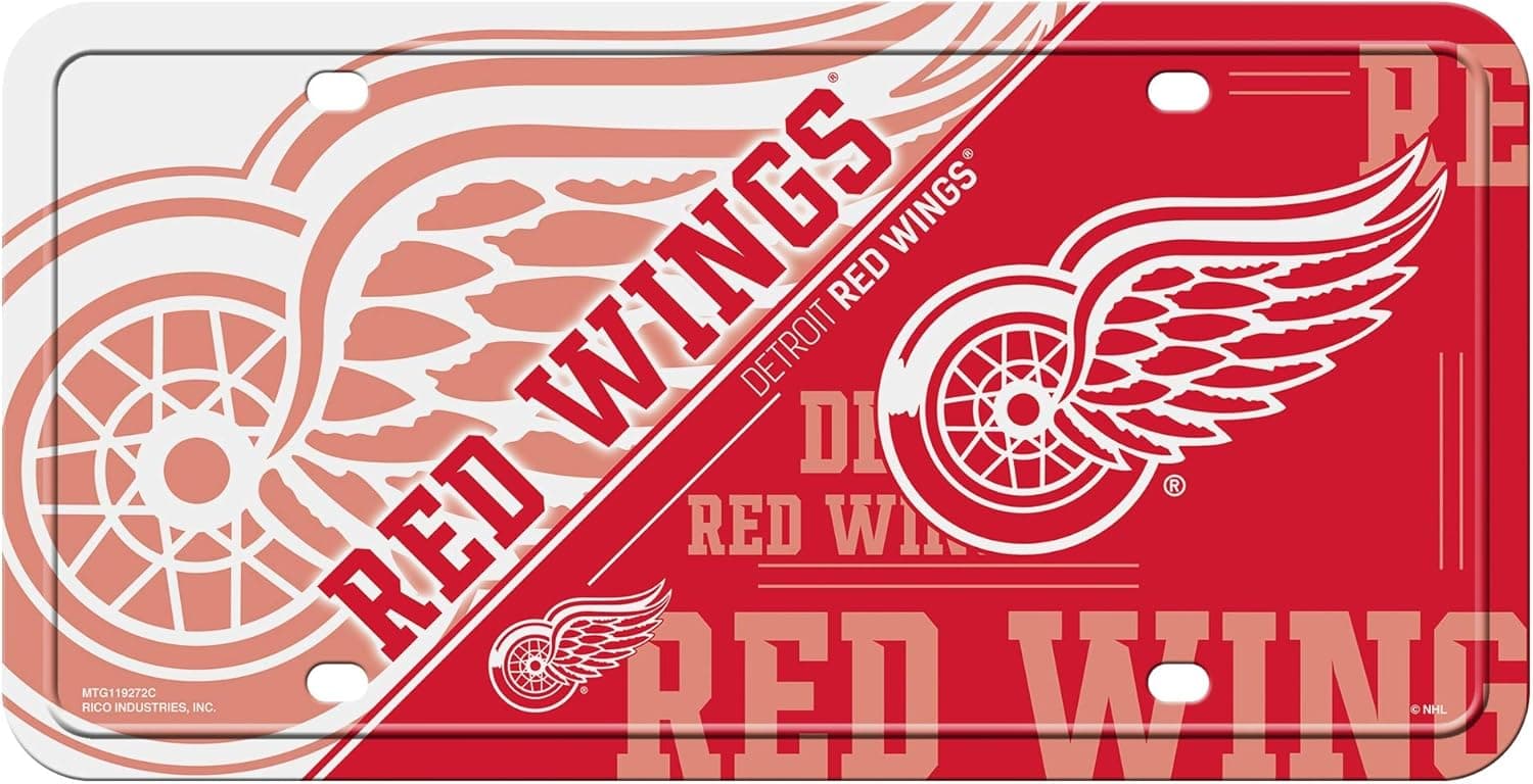 Detroit Red Wings Split Metal Tag - NHL Hockey Decor